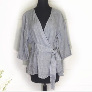 100% linen light grey top from FLAX